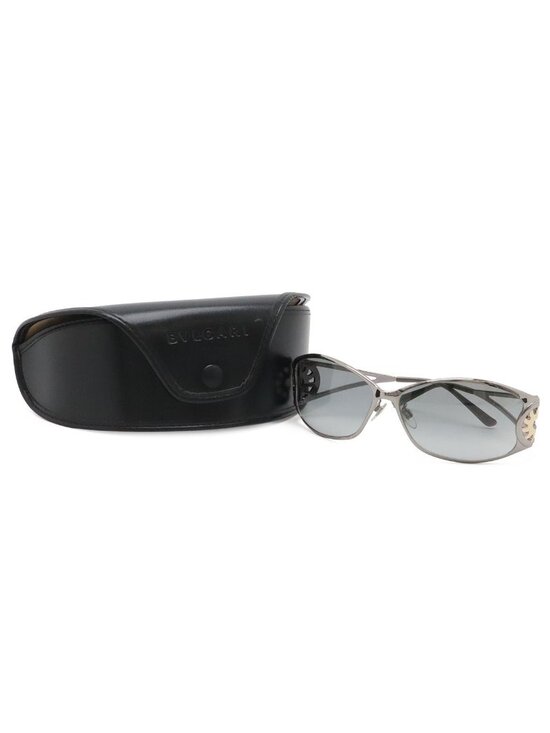 Bvlgari Tondo Sun Sunglasses Eyewear Smoke Gradient Metal Frame Silver 657 220
